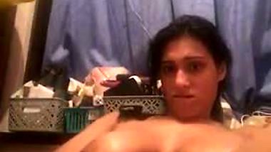 Nude MMS of a horny girl fucking her pussy with a dildo