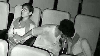 Threesome romance in theatre caught in night vision