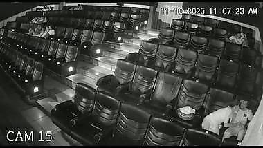 Blowjob in cinema theatre by horny girlfriend