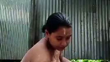 Village girl backyard bath video compilation MMS