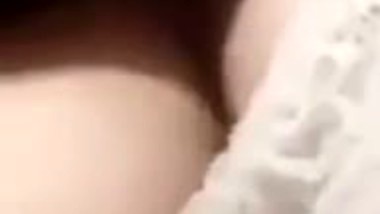 Cute expression during topless boobs show by Indian girl