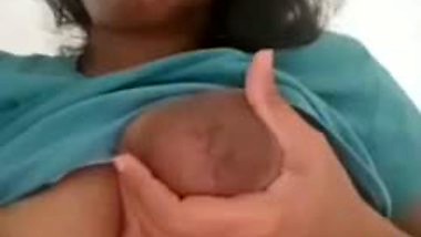 Cute facial expression showing bhabhi topless selfie